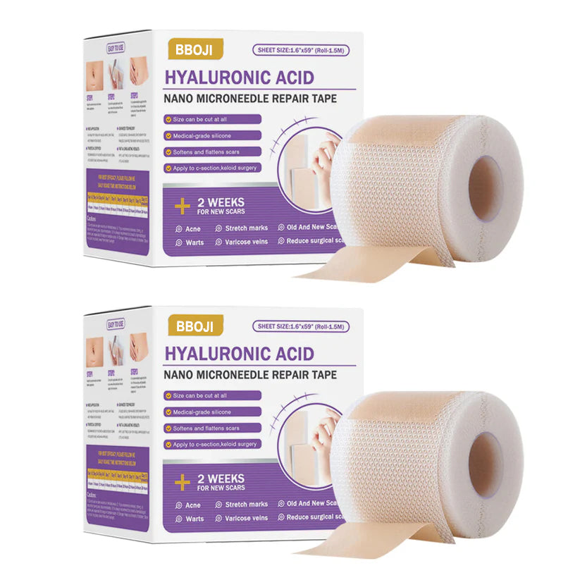 ✅Official Store |BBOJI® Hyaluronic Acid Nano Microneedle Repair Tape🏥(Treatment of old and new scars, reduction of surgical scars, stretch marks, keloids, acne, burns, warts, dermatomes and varicose veins)